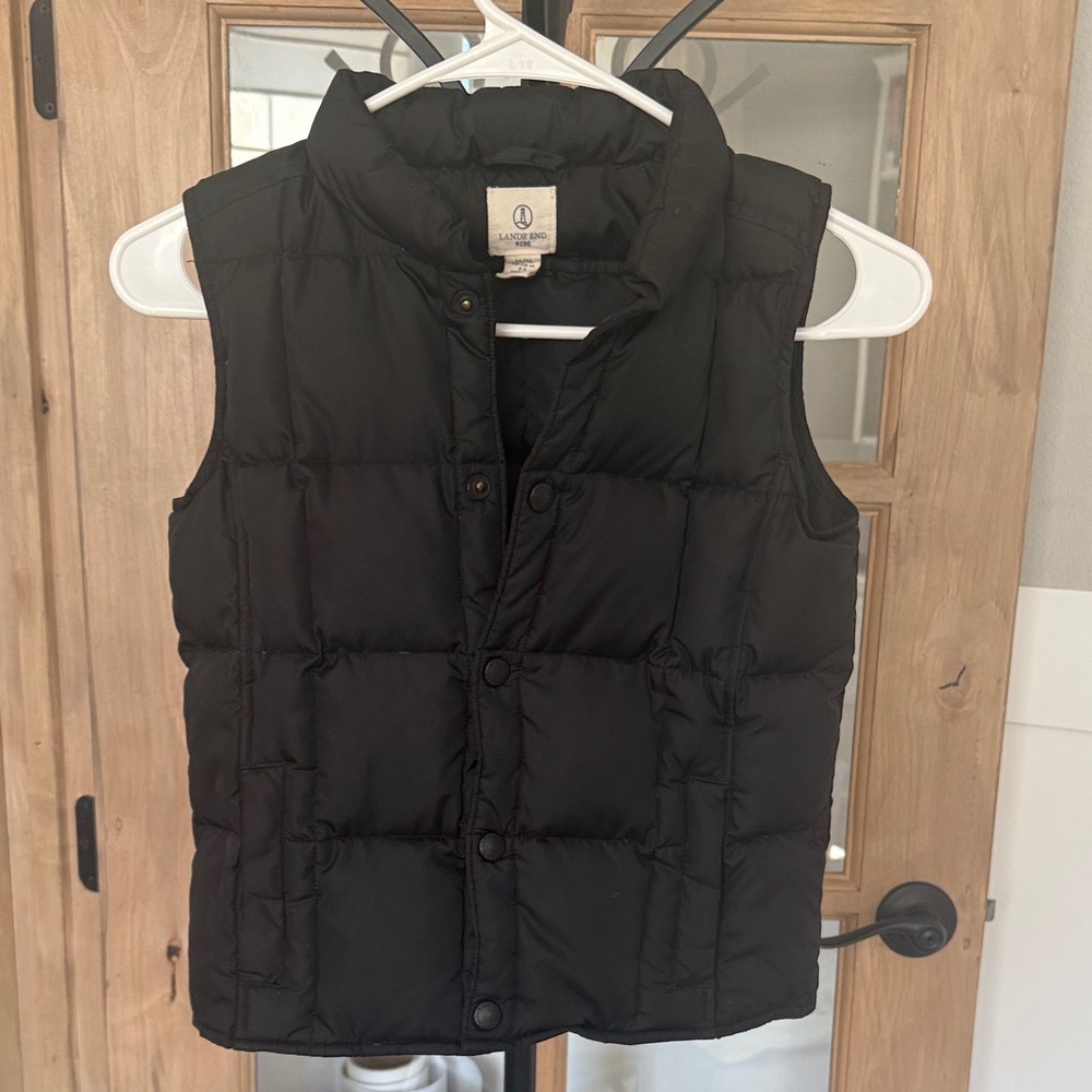 Lands' End Kids Black Jacket with Quilted Interior